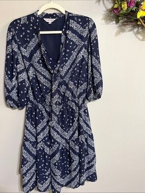 🌺Nanette Lepore Navy and White Floral Mini Dress